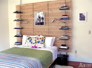 简约风格二居室经济型120平米卧室卧室背景墙床图片