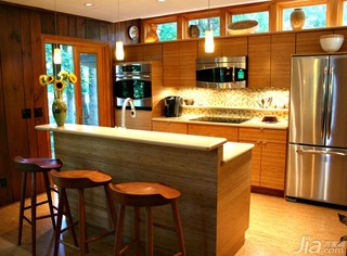 美式风格别墅富裕型厨房吧台吧台椅海外家居