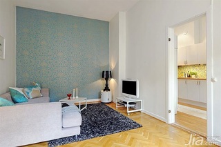 宜家风格公寓经济型客厅背景墙壁纸效果图