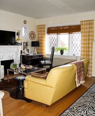 简约风格二居室简洁黄色富裕型客厅背景墙沙发海外家居