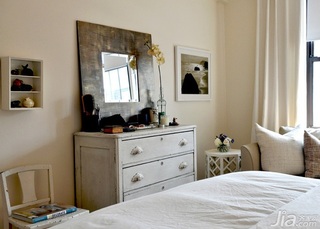 简约风格二居室简洁白色富裕型卧室卧室背景墙床海外家居
