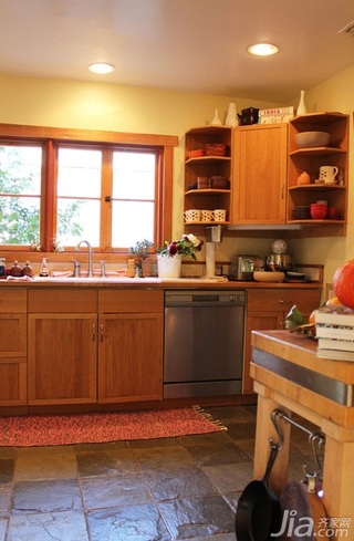 混搭风格三居室简洁原木色富裕型厨房灯具海外家居