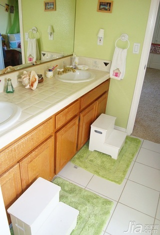 美式风格别墅富裕型130平米卫生间洗手台海外家居