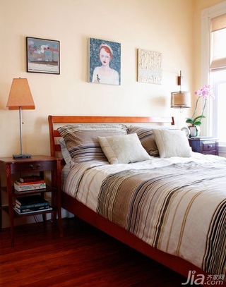 新古典风格公寓经济型120平米卧室卧室背景墙床海外家居