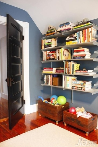 简约风格公寓经济型120平米书房书架海外家居
