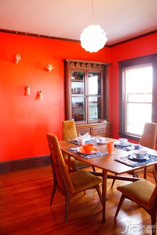 混搭风格别墅红色经济型120平米餐厅餐桌海外家居