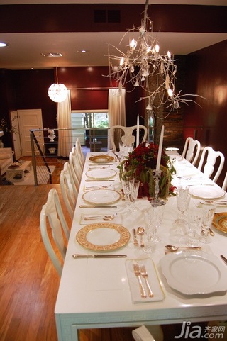 欧式风格复式富裕型130平米餐厅餐桌海外家居