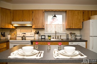 美式乡村风格公寓富裕型140平米以上厨房吧台橱柜海外家居