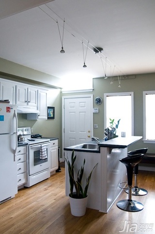 简约风格公寓黑白经济型120平米厨房吧台吧台椅海外家居