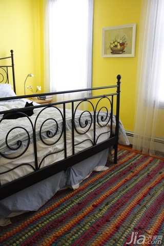 简约风格二居室舒适黄色经济型90平米卧室床海外家居