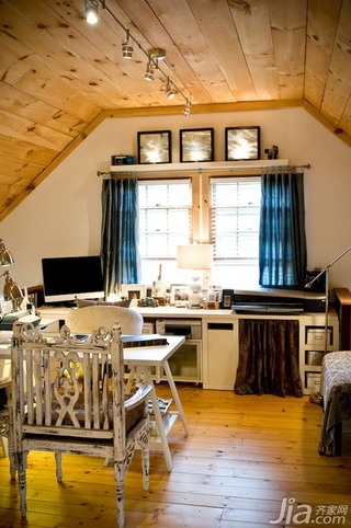 田园风格别墅富裕型130平米卧室书桌海外家居