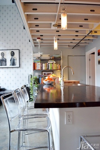 简约风格复式富裕型120平米厨房吧台吧台椅海外家居