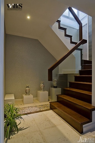 新中式风格复式富裕型楼梯设计