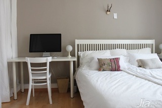 简约风格四房简洁白色富裕型卧室床海外家居