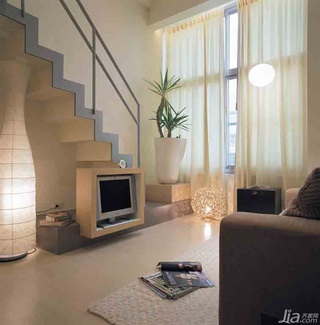 简约风格公寓经济型40平米客厅楼梯台湾家居