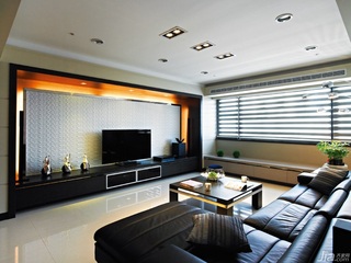 简约风格公寓富裕型100平米客厅电视背景墙沙发台湾家居