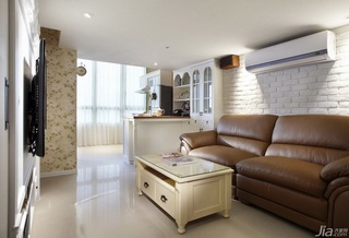 美式乡村风格公寓富裕型50平米客厅吧台沙发台湾家居