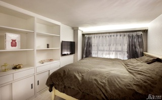 美式乡村风格公寓富裕型50平米卧室床台湾家居
