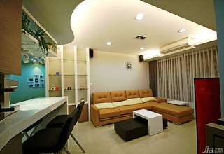 简约风格公寓富裕型70平米客厅吧台沙发台湾家居