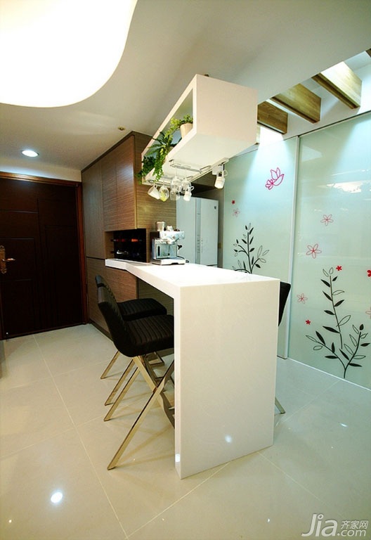 公寓装修,70平米装修,富裕型装修,简约风格,台湾家居,吧台,吧台椅