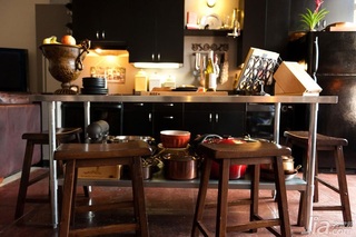 欧式风格公寓富裕型130平米厨房吧台吧台椅海外家居