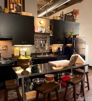 欧式风格公寓富裕型130平米厨房吧台橱柜海外家居