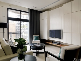 简约风格一居室经济型90平米客厅电视背景墙茶几台湾家居