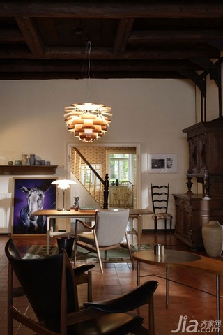 美式乡村风格别墅原木色经济型140平米以上灯具海外家居