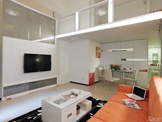 简约风格公寓经济型50平米客厅电视背景墙茶几台湾家居