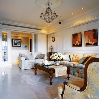 新古典风格三居室豪华型140平米以上客厅沙发台湾家居