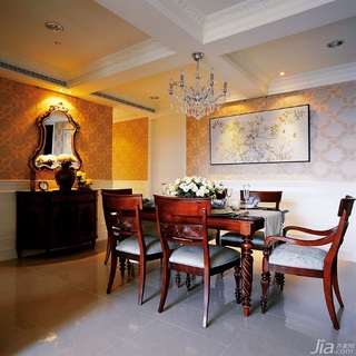 新古典风格三居室豪华型140平米以上餐厅餐厅背景墙餐桌台湾家居