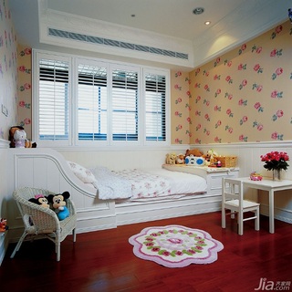 新古典风格三居室豪华型140平米以上儿童房卧室背景墙儿童床台湾家居