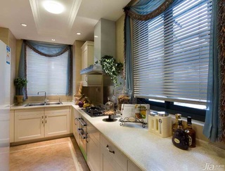 欧式风格三居室白色豪华型厨房吊顶橱柜设计图