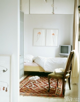 简约风格公寓舒适白色经济型60平米卧室床海外家居