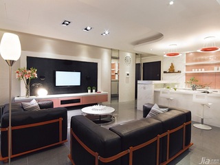 混搭风格公寓富裕型120平米客厅吧台沙发台湾家居