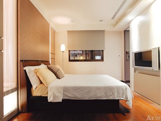 混搭风格公寓富裕型120平米卧室卧室背景墙床台湾家居