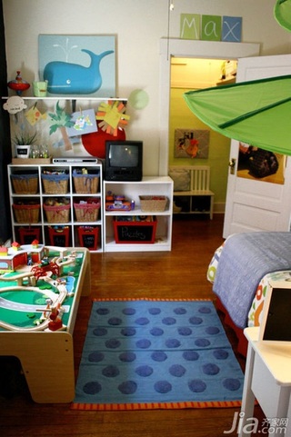 混搭风格公寓可爱经济型50平米儿童房收纳柜图片