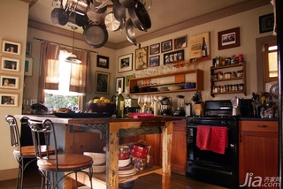 三居室简洁原木色富裕型厨房背景墙橱柜效果图