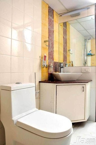 简约风格三居室简洁富裕型卫生间背景墙洗手台海外家居