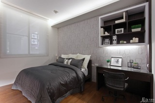 日式风格公寓富裕型120平米卧室卧室背景墙书桌台湾家居
