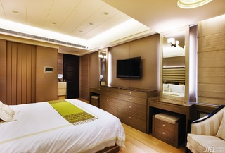 中式风格公寓富裕型140平米以上卧室卧室背景墙电视柜台湾家居