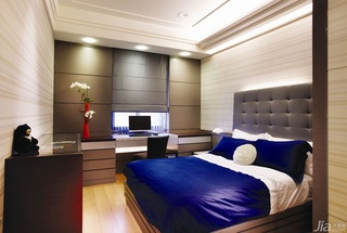 中式风格公寓富裕型140平米以上卧室床台湾家居