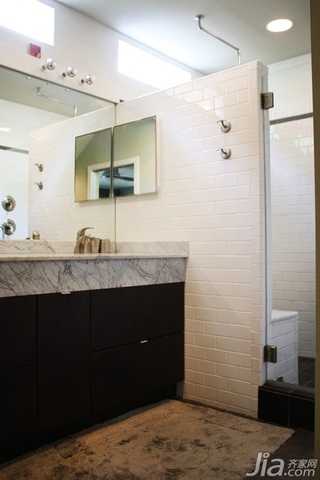 简约风格二居室简洁富裕型卫生间背景墙洗手台海外家居