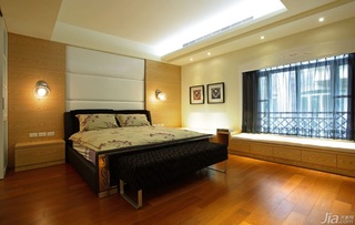 混搭风格别墅富裕型140平米以上卧室卧室背景墙床台湾家居