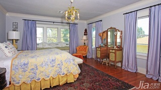 混搭风格三居室唯美紫色豪华型卧室吊顶窗帘海外家居