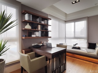简约风格公寓富裕型140平米以上书房飘窗书桌台湾家居