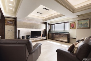 简约风格公寓富裕型90平米客厅吊顶电视柜台湾家居
