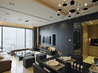 简约风格公寓富裕型110平米客厅吊顶茶几台湾家居
