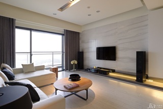 简约风格公寓富裕型110平米客厅电视背景墙电视柜台湾家居