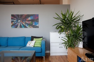 简约风格公寓蓝色经济型110平米客厅沙发海外家居